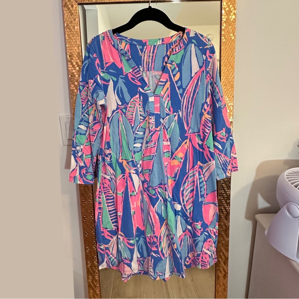 Lilly Pulitzer Ali Dress in Bay Blue Out to Sea - Size Small (S)